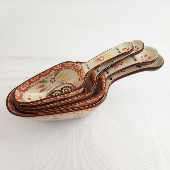 Temptations Old World Fallfetti Measuring Cups Spoons Nesting Set of 4 Browns - Picture 1 of 9